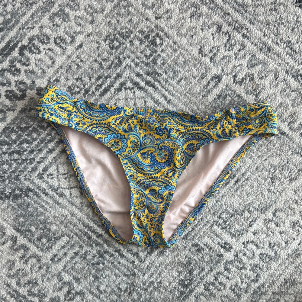 ANTONIO MELANI Blue and Yellow Paisley Bikini Bottom